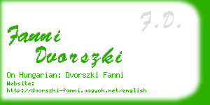 fanni dvorszki business card
